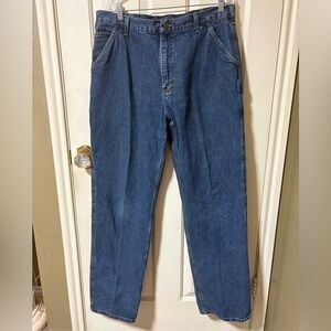 Carhartt Original Dungaree Fit Blue Denim Jeans 38x36 Work Pants